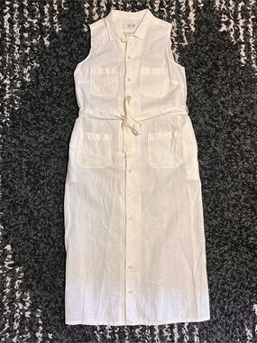 FWK Engineered Garments Cotton Linen Sleeveless Utility Midi Shirt Dress XS